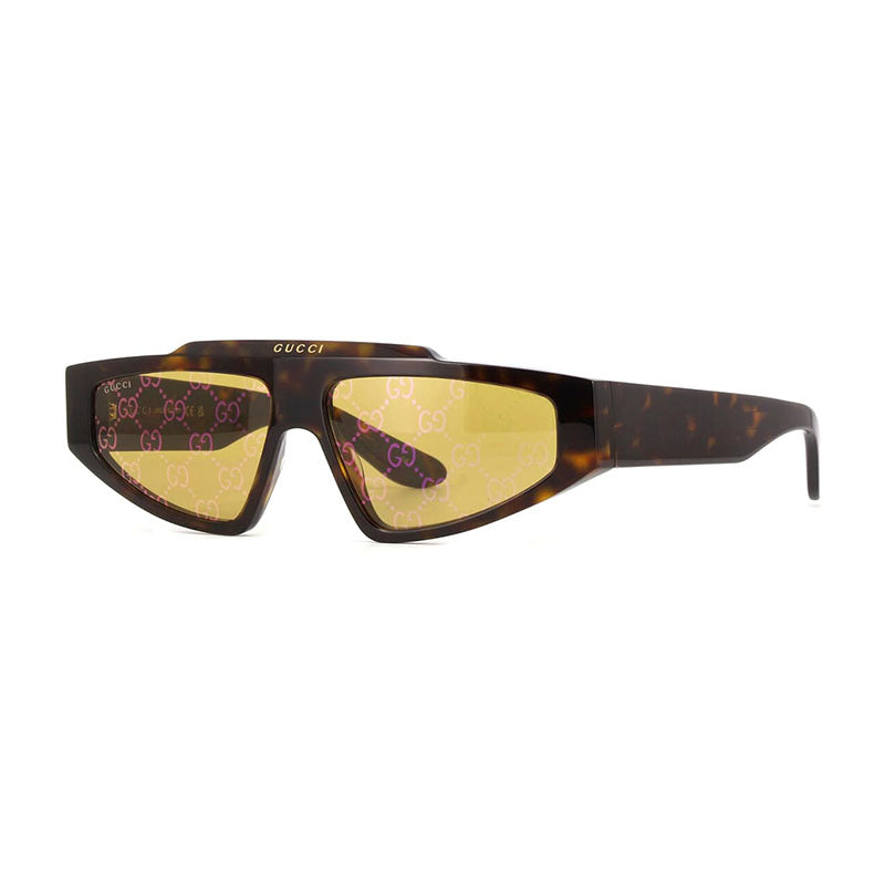 Gucci GG1591S 002 Dark Havana/Yellow with GG Pattern Mirror 58mm