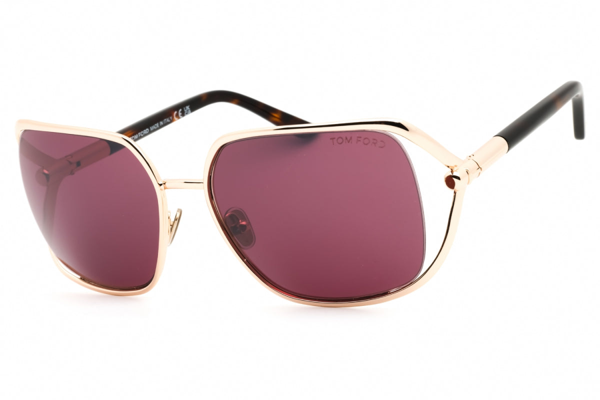 Tom Ford FT1092 28U shiny rose gold/bordeaux mirror 60mm