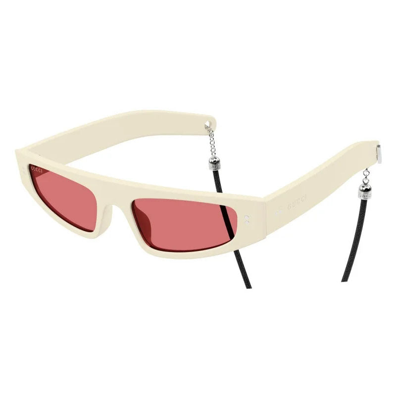 Gucci GG1634S 007 Ivory With Black Cord/Red