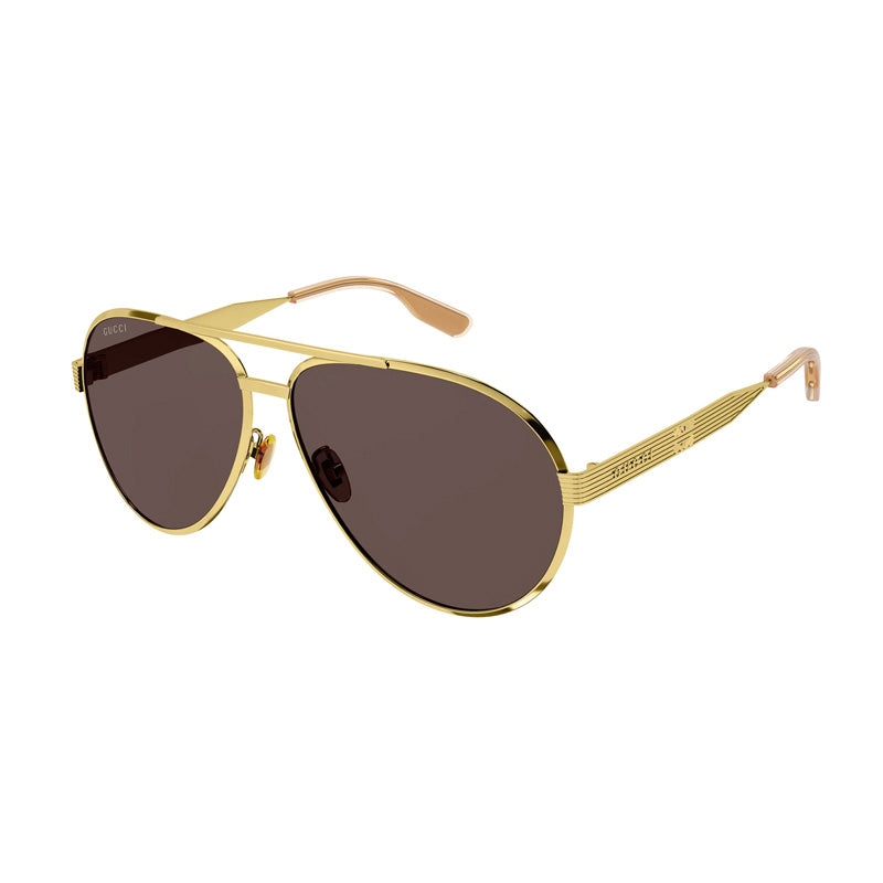Gucci GG1513S 002 Yellow Gold/Brown 64mm
