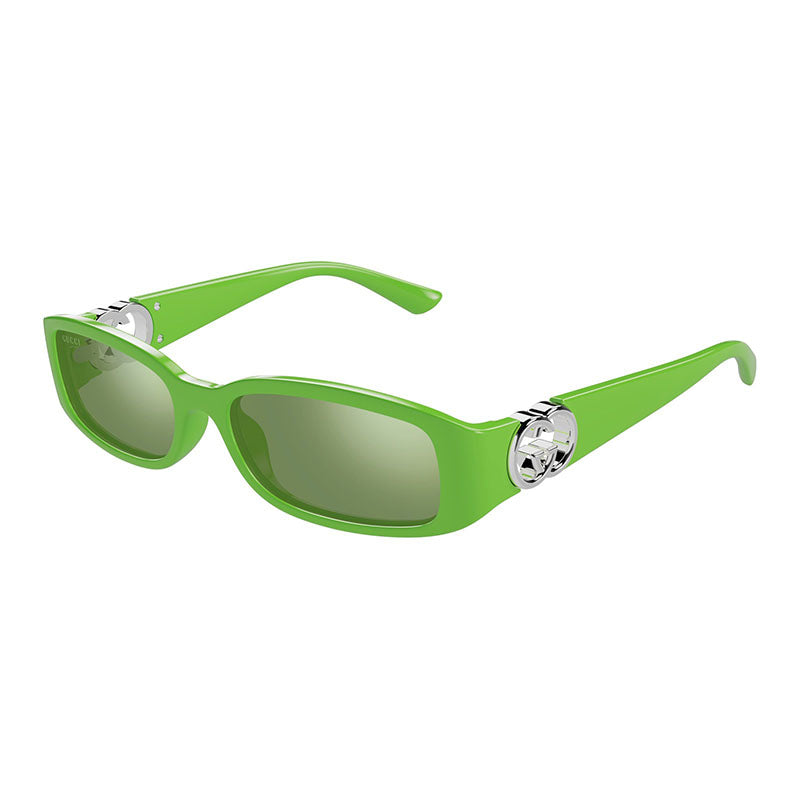 Gucci GG1661S 005 Solid Vivid Green/Green Silver Mirror