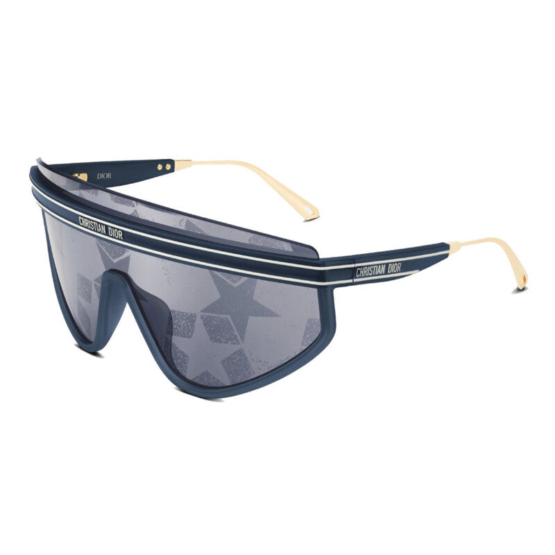 Dior DIORCLUB M2U 31B7 Matte Navy Blue/Silver Mirrored with Blue Star Monogram