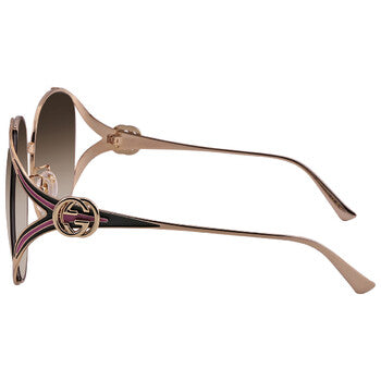 Gucci Gucci Brown Gradient Oval Ladies Sunglasses GG0225S 007 63