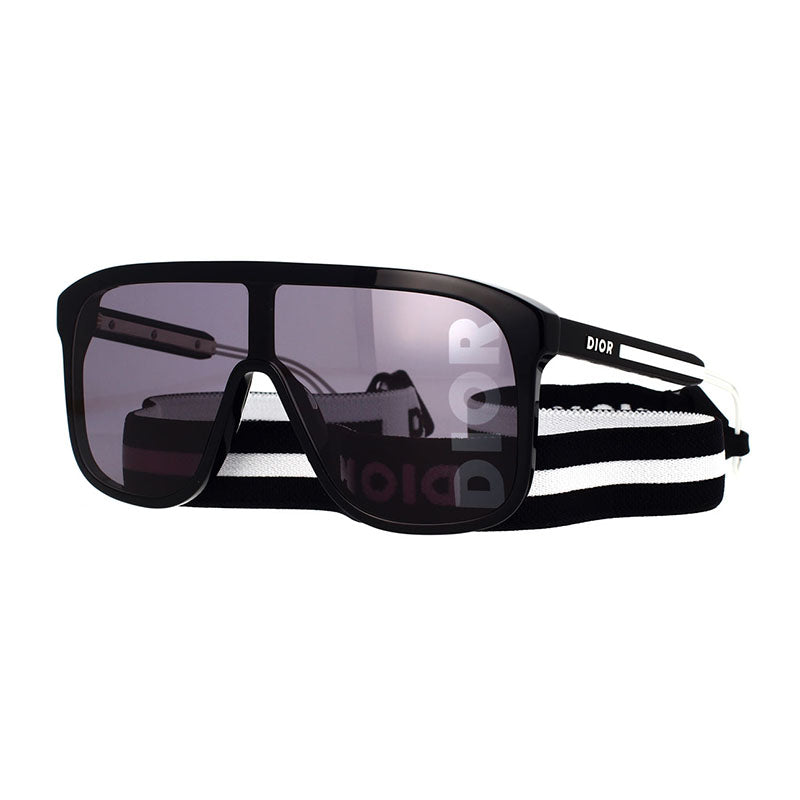 ?️ New Dior DIORFAST M1I 10A8 Sunglasses - Black Frame, Smoke Lenses Dior DIORFAST M1I Smoke Mirror Shield Unisex Sunglasses  main image 3