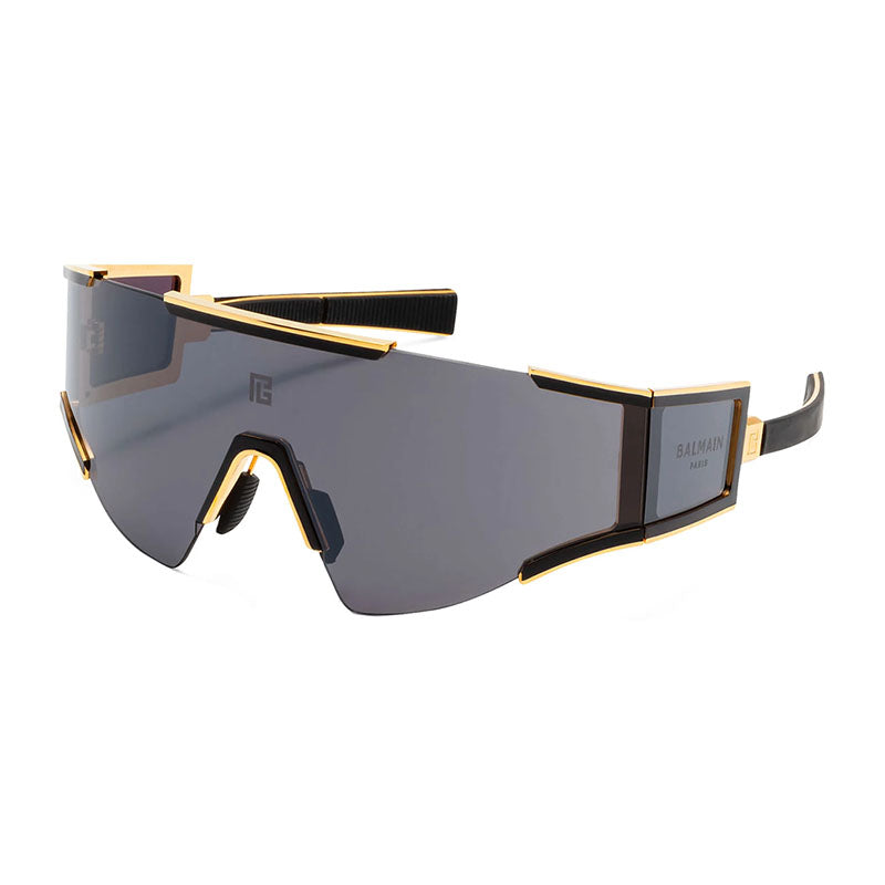 Balmain FLECHE BPS-138 A Gold/Black Enamel/Matte Black AR/Dark Grey Black Flash Mirror