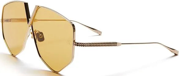 V - HEXAGON Gold Geometric Sunglasses