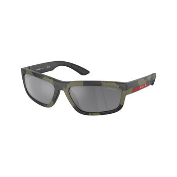 Prada Linea Rossa Prada Linea Rossa Grey Mirror Rectangular Men's Sunglasses PS 05ZS 14X07G 59