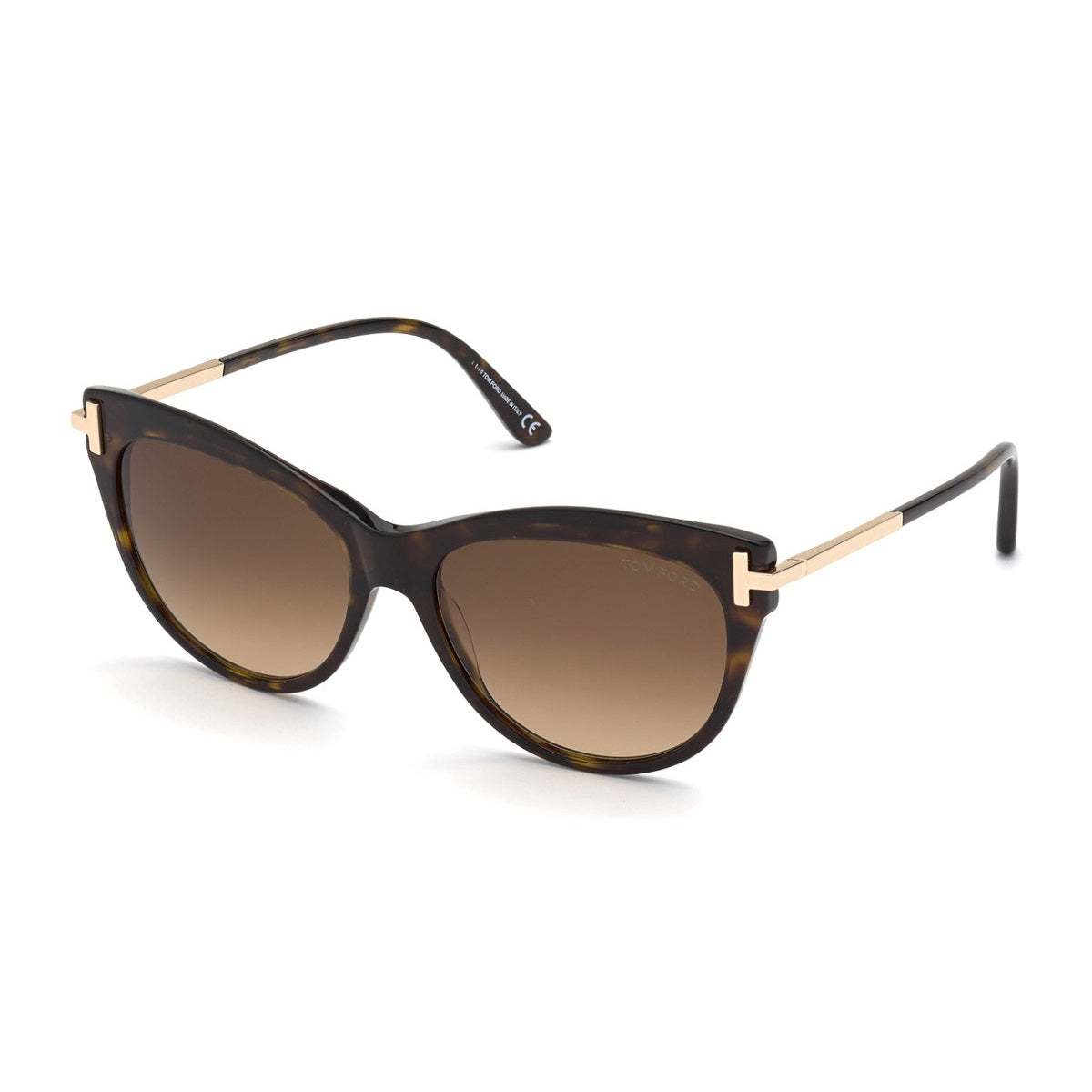 Tom Ford FT0821 52F Shiny Dark Havana with Rose Gold/Gradient Brown 56mm