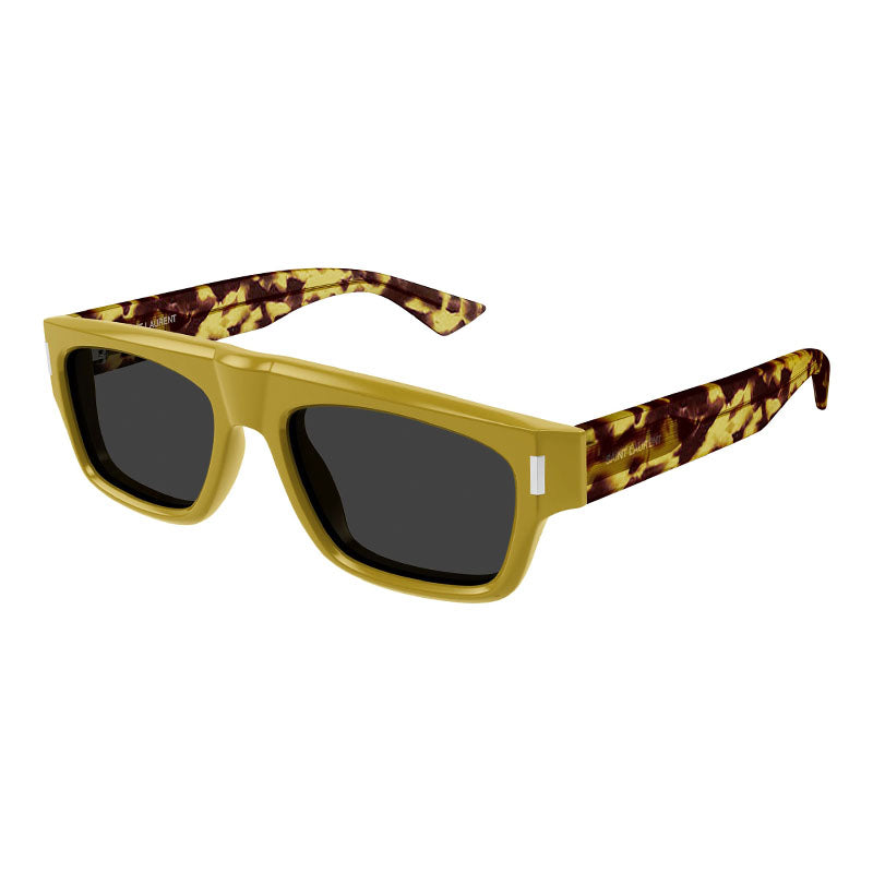Saint Laurent SL762 004 Shiny Solid Ocra/Spotted Havana/Grey