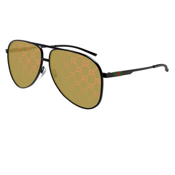 Gucci Gucci Yellow Mirror Logo Pilot Men's Sunglasses GG1677S 005 62