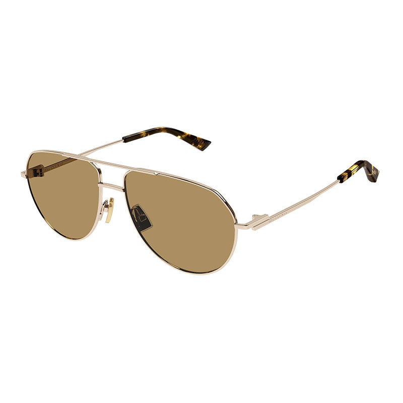 ?️ New Bottega Veneta BV1302S 002 Sunglasses - Gold Frame, Brown Lenses Bottega Veneta BV1302S Sunglasses | Select Eyewear main image 4
