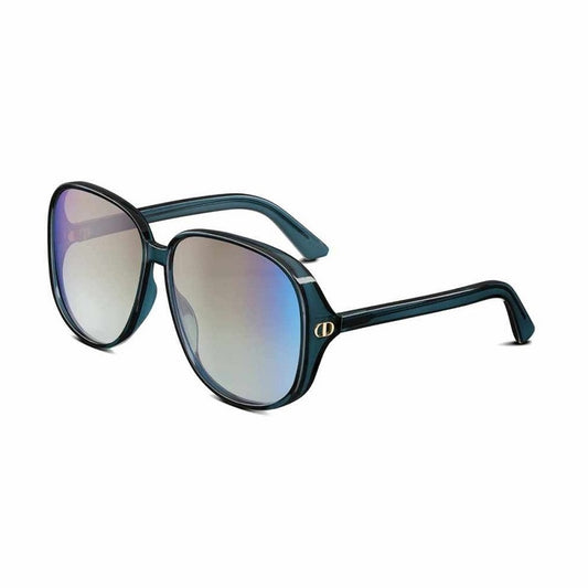 Dior DDOLL S1U 30C6 Translucent Blue/Khaki Gradient Blue Mirrored Flash 63mm