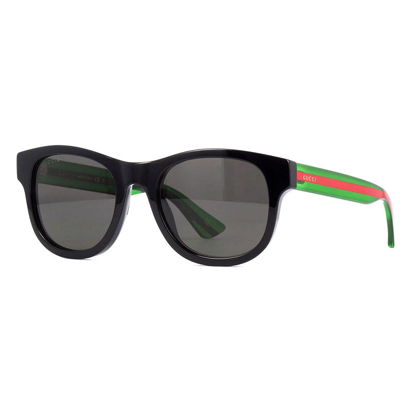 Gucci GG0003SN 006 Black with Green Crystal and Red Stripe/Grey Polarized 52mm