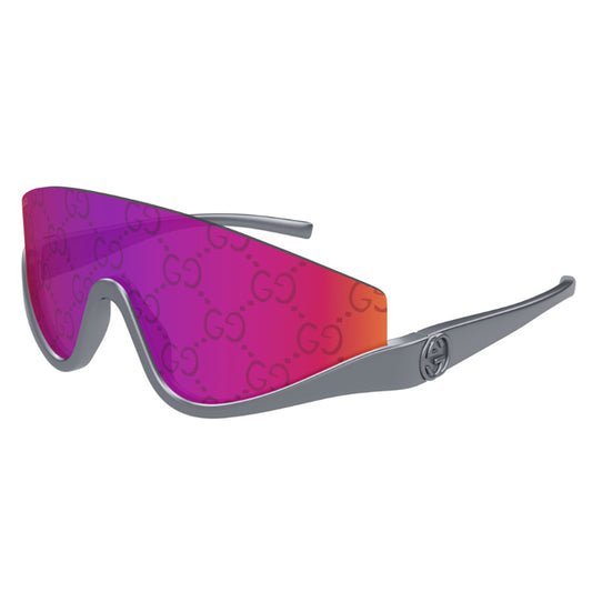 Gucci GG1650S 009 Metallic Ruthenium/Red Mirror with GG Pattern