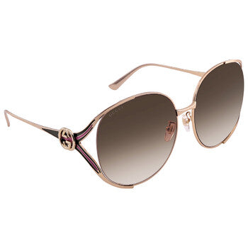 Gucci Gucci Brown Gradient Oval Ladies Sunglasses GG0225S 007 63