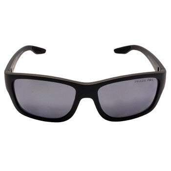 Prada Linea Rossa Prada Linea Rossa Polarized Dark Grey Mirror Silver Rectangular Men's Sunglasses PS 01WS UFK07H 59