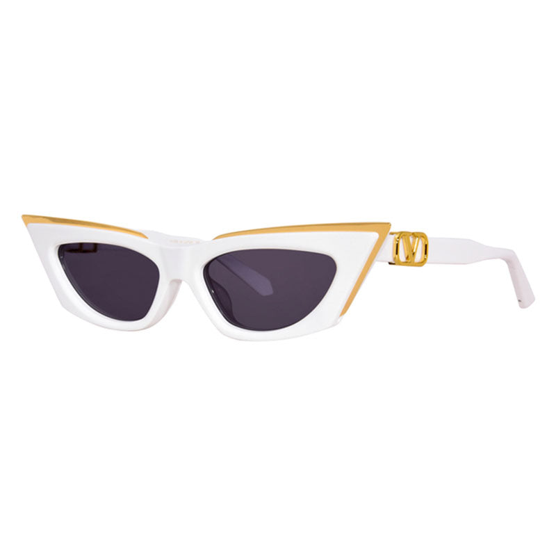 Valentino V-GOLDCUT-I VLS-113 D White/Yellow Gold/Dark Grey AR 55mm