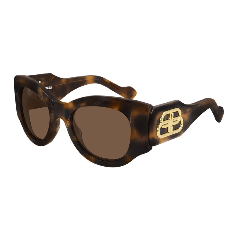 Balenciaga BB0070S 007 Shiny Medium Havana/Brown