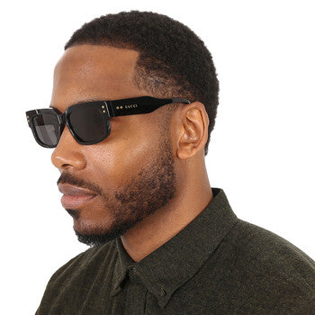 Gucci Gucci Grey Rectangular Men's Sunglasses GG1218S 001 56