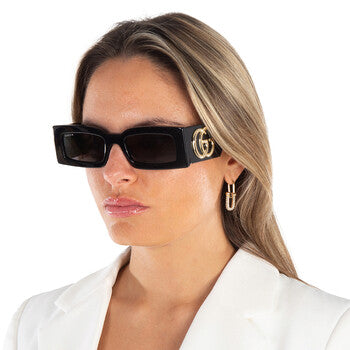 Gucci Gucci Grey Rectangular Sunglasses GG1425S 001 53