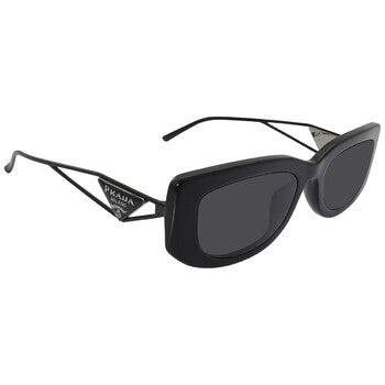 Prada Prada Dark Gray Rectangular Ladies Sunglasses PR 14YS 1AB5S0 53