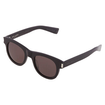 Saint Laurent Saint Laurent Black Oval Unisex Sunglasses SL 571 001 49
