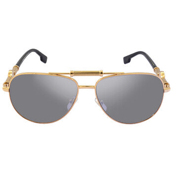 Versace Versace Polarized Grey Mirror Silver Pilot Unisex Sunglasses VE2236 1002Z3 59