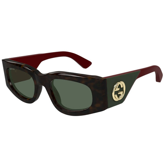 Gucci GG1664S 002 Dark Havana with Red/Dark Green