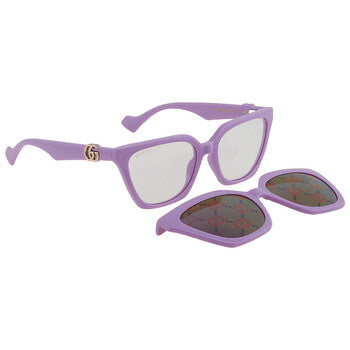 Gucci Gucci Violet Logo Clip-On Cat Eye Ladies Sunglasses GG1542S 002 55