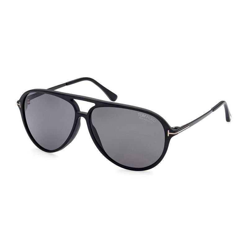 Tom Ford FT0909 02D Matte Black/Polarized Smoke 62mm