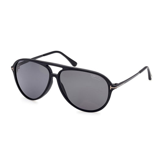 Tom Ford FT0909 02D Matte Black/Polarized Smoke 62mm