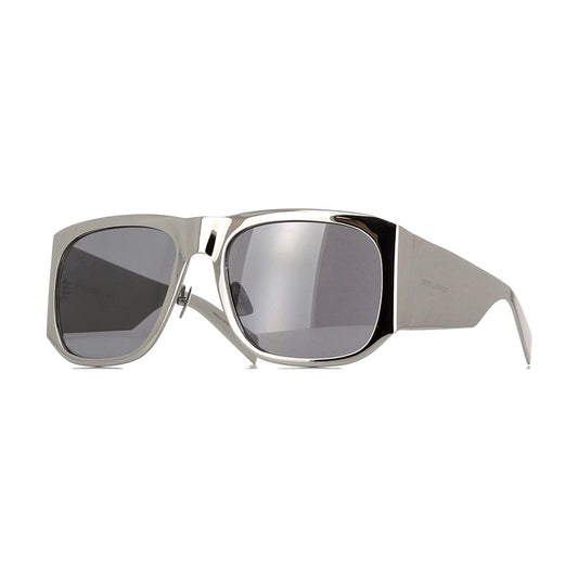 Saint Laurent SL636 002 Shiny Silver/Grey Silver Mirror