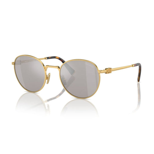 Miu Miu MU 55ZS 5AK07F Gold/Light Grey Silver Mirror