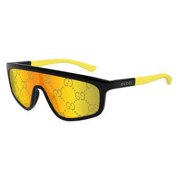 Gucci Gucci Yellow Mirror Logo Shield Unisex Sunglasses GG1736S 004 99