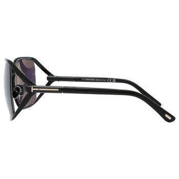 Tom Ford Tom Ford Goldie Smoke Rectangular Ladies Sunglasses FT1092 01A 60