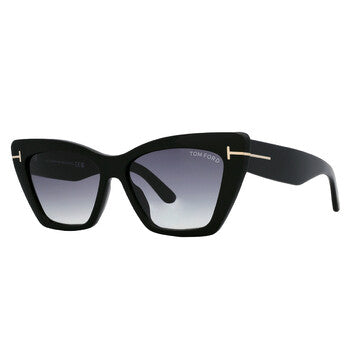 Tom Ford Tom Ford Wyatt Grey Gradient Cat Eye Ladies Sunglasses FT0871 01B 56