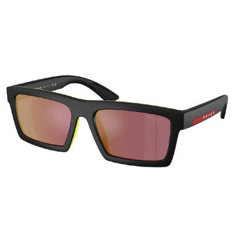 Prada Linea Rossa Prada Linea Rossa Tuning Dark Grey Mirror Red Rectangular Men's Sunglasses PS A07S 1BO10A 58