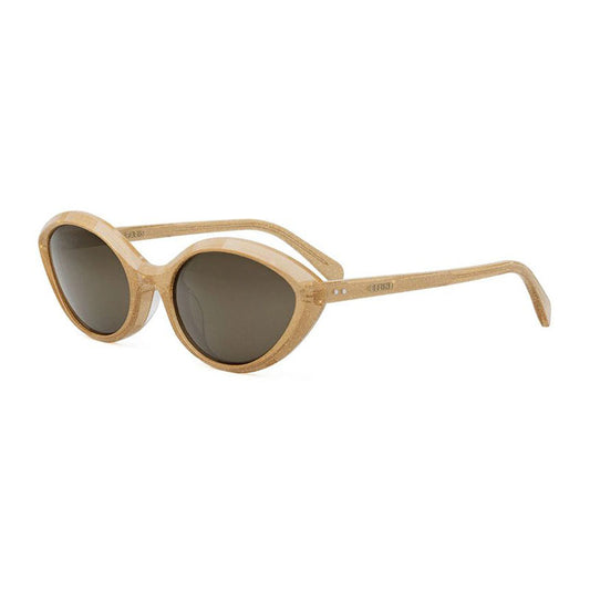 Celine CL40264U 59E Shiny Milky Peach with Gold Glitter/Brown