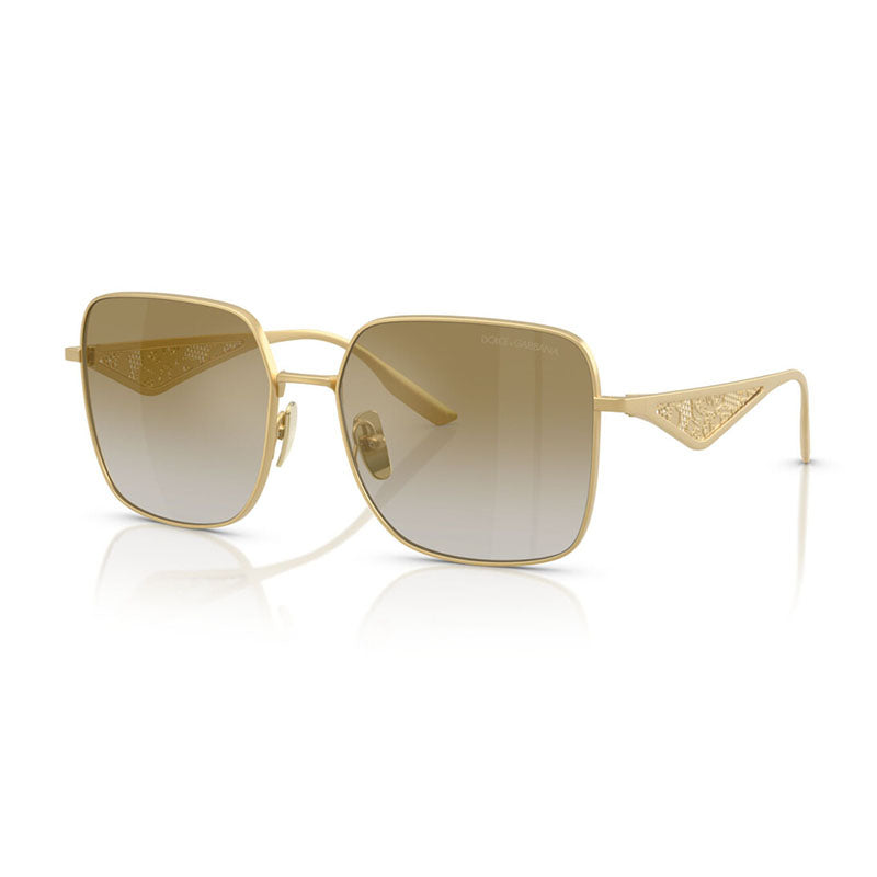 Dolce & Gabbana DG2310 1224/6E Matte Gold/Gradient Light Brown Gold Mirror 57mm