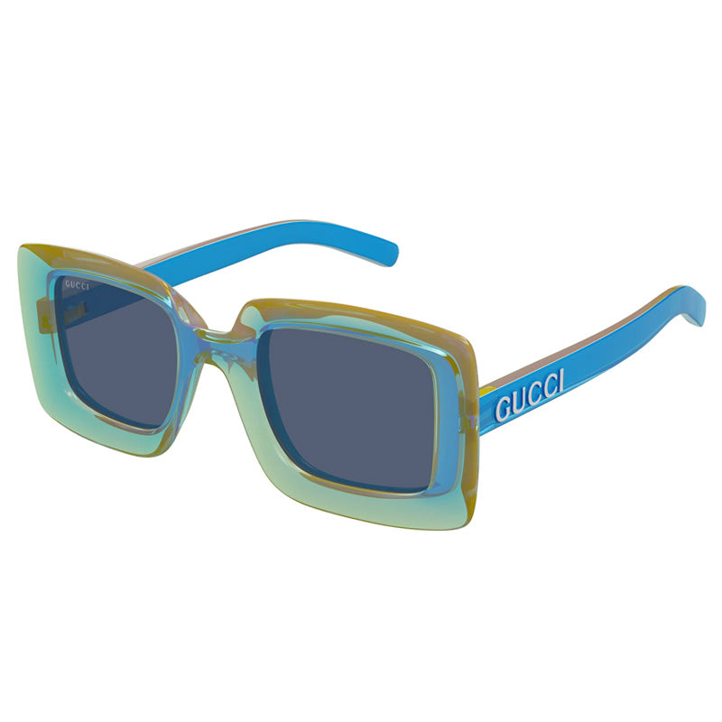 Gucci GG1718S 005 Transparent Teal with Yellow/Blue 51mm
