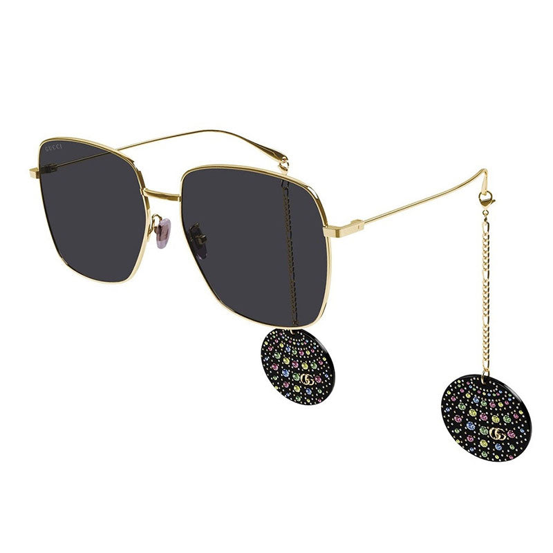 Gucci GG1031S 009 Gold/Grey with Black Detachable Jewelry Charm 59mm