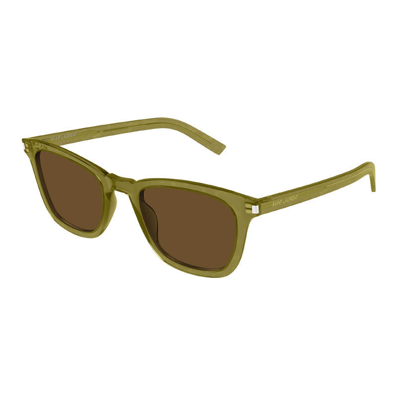 Saint Laurent SL716 SLIM 004 Shiny Transparent Acid Green/Brown 50mm
