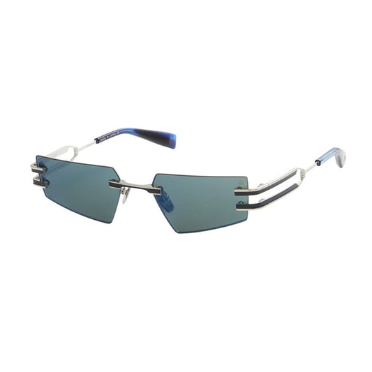 Balmain FIXE BPS-123 E Silver/Navy Enamel/Blue Swirl Deep Blue Mirror AR 54mm