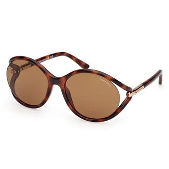 Tom Ford Tom Ford Melody Brown Oval Ladies Sunglasses FT1090 53E 59