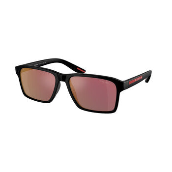 Prada Linea Rossa Prada Linea Rossa Grey Mirror Red Rectangular Men's Sunglasses PS 05YS 1BO10A 58
