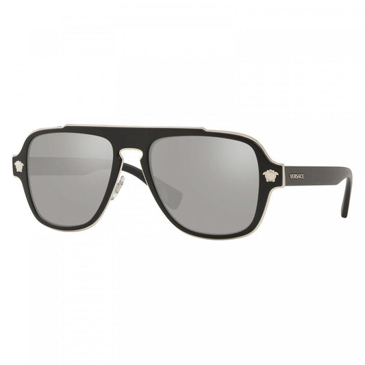 Versace VE2199 10006G Matte Black/Light Grey Mirror Silver 56mm