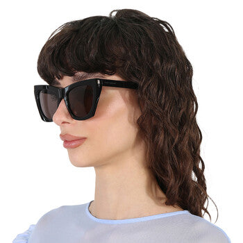 Saint Laurent Saint Laurent Grey Cat Eye Ladies Sunglasses SL 214 KATE 001 55
