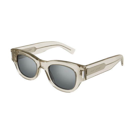 Saint Laurent SL573 003 Transparent Beige/Silver Mirror