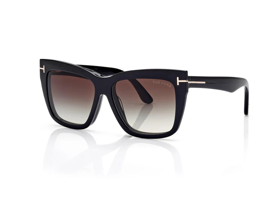 TOM FORD FT6069-B CLIP ON SQUARE SUNGLASSES IN BLACK
