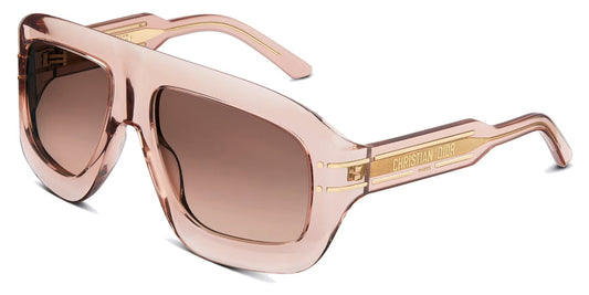 DIOR SIGNATURE M1U MASK SUNGLASSES IN TRANSPARENT PINK